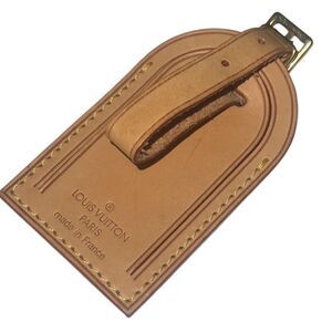Louis Vuitton Brown Leather Travel Luggage Tag